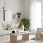 belle décoration d'intérieur d'un salon en couleur blanche