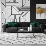 belle décoration d'intérieur d'un salon en couleur noire