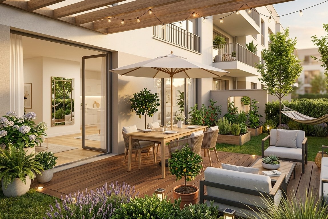 aménagement extérieur appartement rez-de-jardin