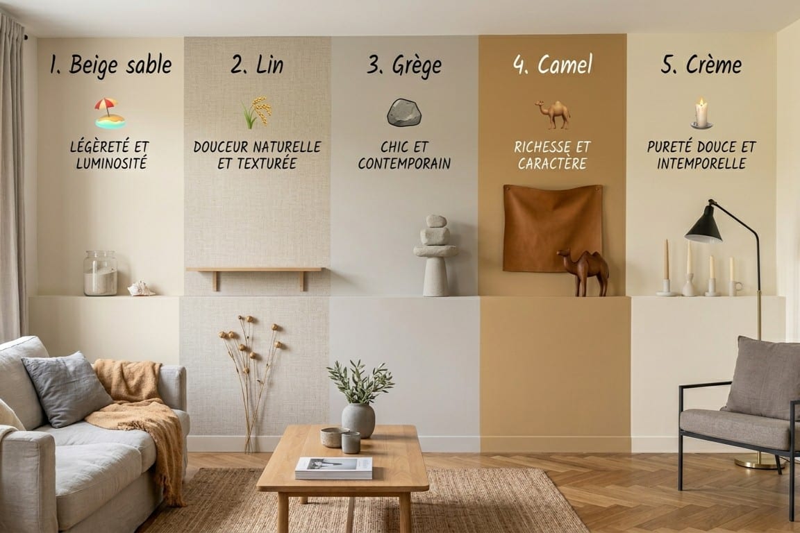 différentes teintes déco couleur beige
