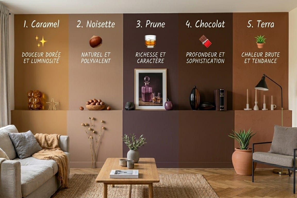 différentes teintes déco couleur marron