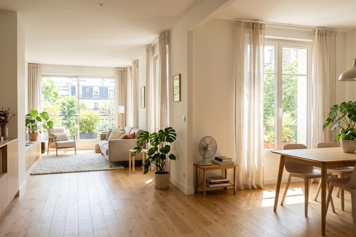 intérieur appartement traversant