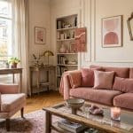 salon appartement couleur rose