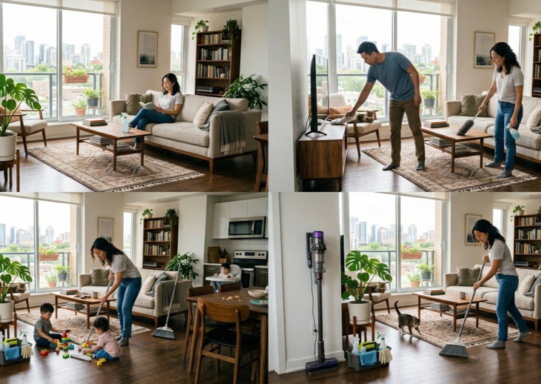 fréquence ménage selon type de foyer